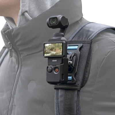 Obrázek SUREWO Osmo Pocket 3 Rucksackhalterung, Taschengürtel, Schultergurt, Halterung mit verlängertem Rand, kompatibel DJI