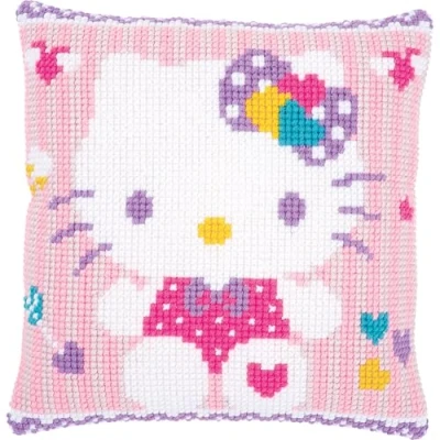 Obrázek Vervaco PN 0172807 Kreuzstichkissen Hello Kitty Pastel Kreuzstichset, Baumwolle, mehrfarbig, 40 x cm / 16&quot;