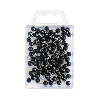 Obrázek Wedo 56101 značkovací jehly s kulatou hlavou, délka 16 mm, průměr hlavy 6 100 kusů, černé