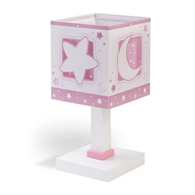 Obrázek Dalber Kinder Tischlampe Nachttischlampe kinderzimmer Mond und Sterne MoonLight Rosa, 63231S, E14