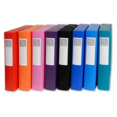 Obrázek Exacompta 5980E Archivbox Exabox (s etiketou, z PP 700µ, zadní strana 60 mm, neprůhledný, DIN A4, 21 x 29,7 cm) 1 kus barevně tříděný