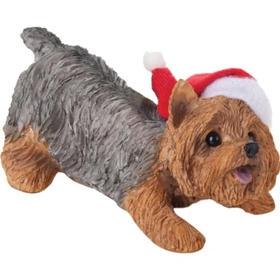 Obrázek Sandicast Yorkshire Terrier with Santa Hat Christmas Ornament