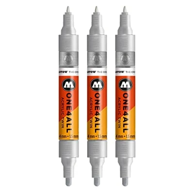 Obrázek Molotovovými one4all Acrylic Twin MARKIERSTIFT3ER balení, metalická stříbrná