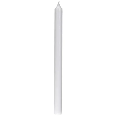 Obrázek Rayher Tyčová svíčka, bílá, kulatá, 40 cm, 3 cm ø, v průhledném kartonu, 100% parafín, RAL značka jakosti, kruhová křtinová svíčková svícen k ozdobení, 3126900