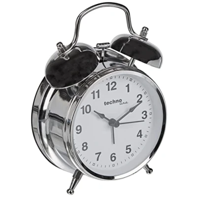 Obrázek Technoline quartzový budík model DGW, se dvěma zvonky, retro, analogový, metalický