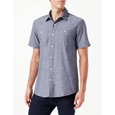 Obrázek Amazon Essentials Pánská košile Chambray s krátkým rukávem, šedá, M