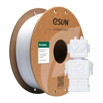 Obrázek eSUN PLA Filament 1,75 mm, Basic vlákno pro 3D tiskárny, rozměrová přesnost +/ 0,03 cívka 1 kg (2,2 LBS) Super Speedy struna studená bílá