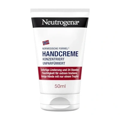 Obrázek Neutrogena Koncentrovaný neparfémovaný krém na ruce (50 ml), zklidňující pro velmi suché ruce, poskytuje intenzivní vlhkost glycerinem, vhodný citlivou pokožku