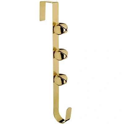 Obrázek WeRChristmas Weihnachtsdekoration Glocken Kranz Tür Haken, 37 cm Gold