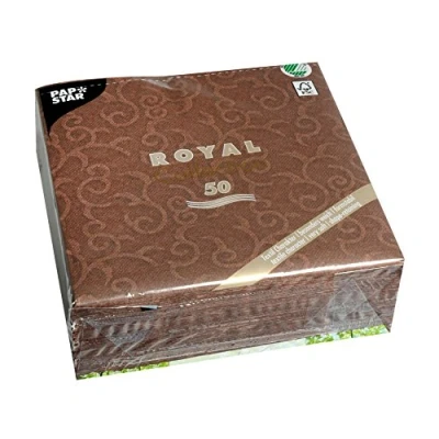 Obrázek Papstar, 50 ubrousků &quot;ROYAL Collection&quot; 1/4 složené 40 cm x hnědé &quot;Casali&quot;, #84885