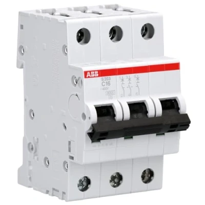 Obrázek ABB S200 MCB jistič vedení typ C, 3pólový 16A 400V, vypínací schopnost 6 kA System Pro M Compact