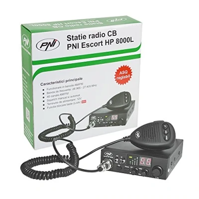 Obrázek PNI Radio CB HP 8000L Escort s nastavitelným ASQ, 12 V, 4 W, zámkem a zástrčkou do zapalovače