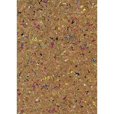 Obrázek Rayher Korková látka 63018000, granulát přírodní/barevný, řezaný střih, 45 x 30 cm, tloušťka 0,5 mm, veganská alternativa kůže, pro kutilství, šití, lepení, řezání, lisování, malování, popisování