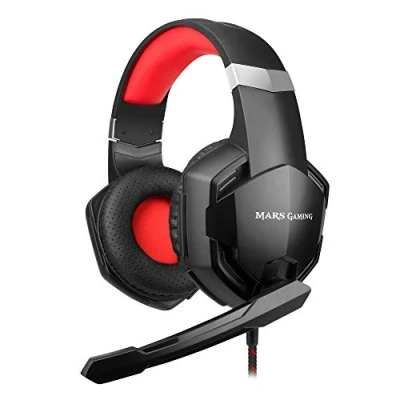 Obrázek Mars Gaming MHX Kopfhörer SuperBass 50mm, Mikrofon, Pads Air, PC/ PS4