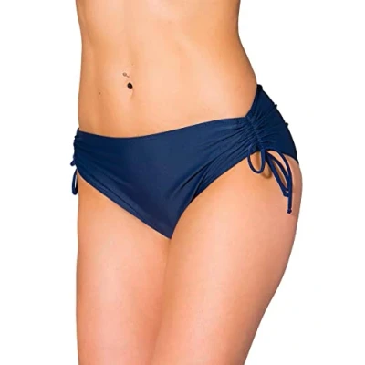 Obrázek Aquarti Dámské bikiny kalhoty s řasením a šňůrkami, tmavě modrá