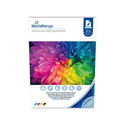 Obrázek MediaRange DIN A4 fotopapír pro inkoustové tiskárny, matný, 105 g, 100 listů