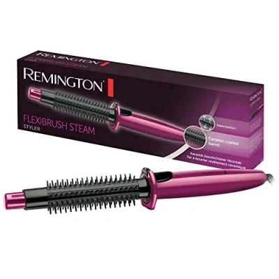Obrázek Remington horký kulatý kartáč s parním systémem CB4N na vlny, kadeře a objem, růžová/černá, balení 1 ks