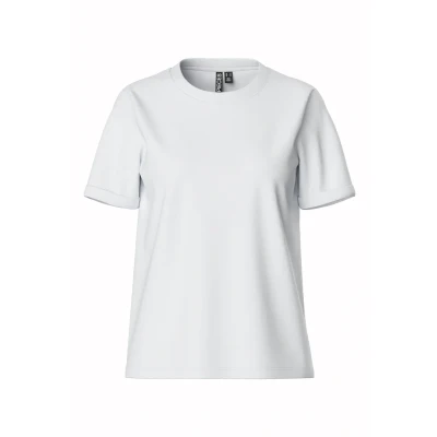 Obrázek Pieces CRIA FOLD UP Solid TEE Jednoduché tričko, Ženy, Velikost: XS, Bright white
