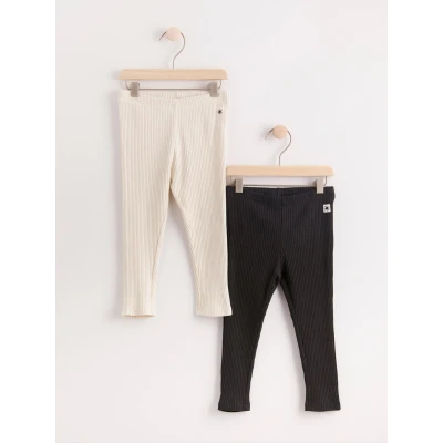 Obrázek Lindex 2 PACK Unisex Legíny pro děti, Velikost: 50, Off black