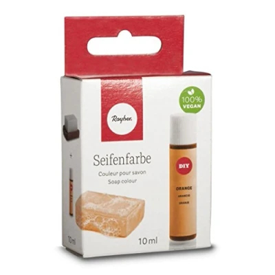 Obrázek Rayher Hobby 34246210 mýdlová barva, 10 ml, pachově neutrální, 100% veganská, bez škodlivých látek a ekologicky odbouratelná, v uzavíratelné plastové lahvičce se šroubovacím víkem, dobře dávkovatelná, oranžová