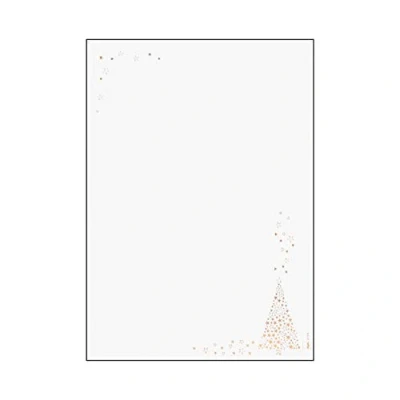 Obrázek SIGEL DP084 Dopisní papír Vánoce &quot;Golden Tree&quot;, zlatá ražba, DIN A4, 100 listů, z udržitelného papíru, vánoční motiv na plakáty, nabídky, pozvánky, menu