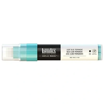 Obrázek Liquitex 4610770 Professional Paint Marker, akrylový popisovač s vysoce pigmentovanou akrylovou barvou na bázi vody pro vnitřní a venkovní použití, široká špička světle modrá permanentní