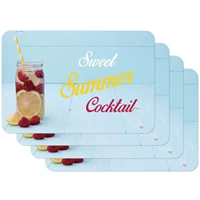 Obrázek Venilia prostírání pro jídelnu BERRIES COCKTAIL TIME &quot;SWEET SUMMER COCKTAIL&quot;, sada 4 potahovatelných polypropylenů, bezpečné potraviny ks 45 x 30 cm, ks, 59091