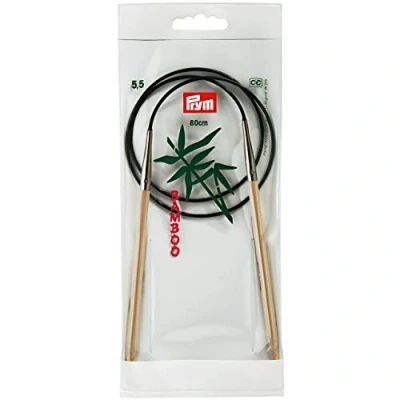 Obrázek Prym 221509 kruhové pletací jehlice 80 cm, 5,50 mm kruhová jehla, bambus, přírodní, 5,5