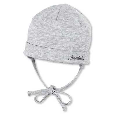 Obrázek Sterntaler Unisex Ocs Beanie Melange se zavazovacími šňůrkami čepice, stříbrná