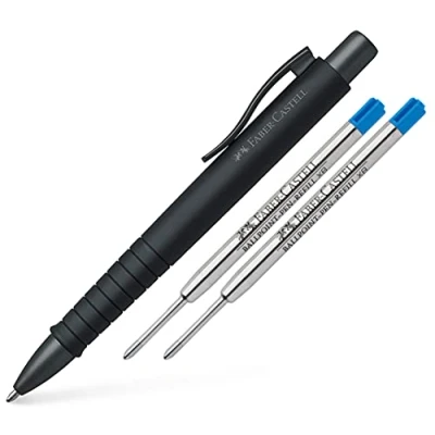 Obrázek Faber Castell kuličkové pero Poly Ball XB (Urban all Black, + náhradní náplně)
