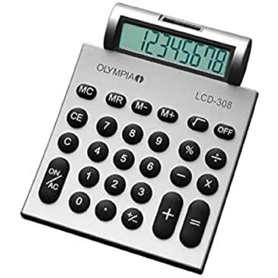 Obrázek OLYMPIA LCD 308 kalkulačka Stříbrná