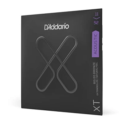 Obrázek D&#039;Addario Gitarrensaiten Akustikgitarre Westerngitarre Premium beschichtete, langlebige Saiten für XTABR1152 80/20 Bronze Custom Light (11 52)