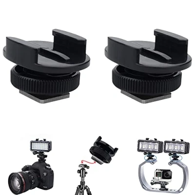 Obrázek Suptig Mount Light Adapter Cold Shoe Compatible for SLR Kamera Gopro Camera und andere Action Kameras (2 Pack) schwarz