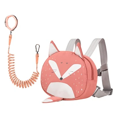 Obrázek Bebamour Tier Kleinkind Rucksack mit Sicherheitszügeln, Mini Tasche Sicherheitsleine für Kinder, tragbarer Rucksack, Sicherheitsgeschirr Jungen und Mädchen,Orange Fox