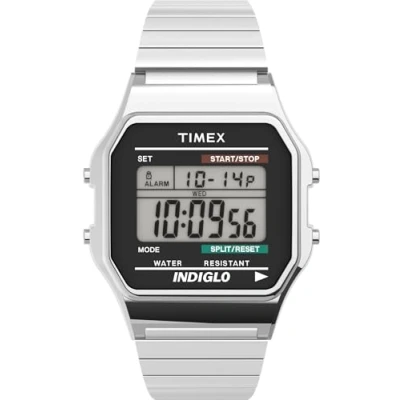 Obrázek Timex Pánské náramkové hodinky digitální Quarz, Silvertone, Moderní