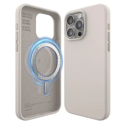 Obrázek elago Magnetické silikonové pouzdro kompatibilní s iPhone 15 Pro Max, veškerým příslušenstvím MagSafe, integrovaný magnet, prémiový silikon, ochranné na celé tělo [5vrstvá