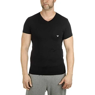 Obrázek Emporio Armani Pánské tričko Men&#039;s Basic Stretch Cotton s výstřihem do V horní díl pyžama, bílá B