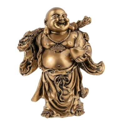 Obrázek Lachineuse lachender Buddha, goldfarben, 17x10x15cm