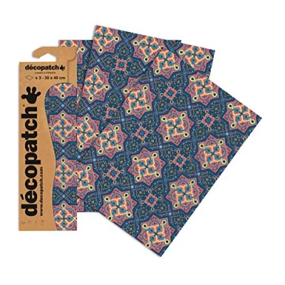 Obrázek Decopatch Papír č. 705 (modrá růžová orientální, 395 x 298 mm) balení 3 ks