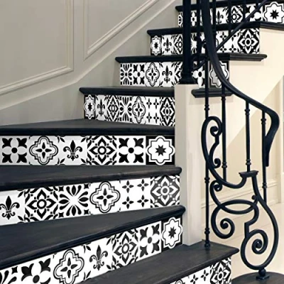 Obrázek Ambiance Sticker col RV 0542_30x105 Fliesenaufkleber für Treppen, Vinyl, Damiano, 2 bandes de 15 x 105 cm,