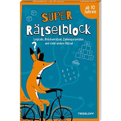 Obrázek Super Rätselblock ab 10 Jahren.Logicals, Brückenrätsel, Zahlenpyramiden und viele andere Rätsel: 128 Seiten Rätselspaß 25 unterschiedliche Rätselarten (Rätsel, Spaß, Spiele)