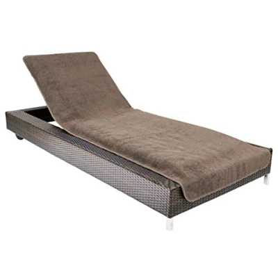 Obrázek Brandsseller potah na zahradní lehátko 75 x 200 cm froté ochranný ručník ze 100% bavlny lze prát, protiskluzový, Öko Tex Standard 100 hnědý
