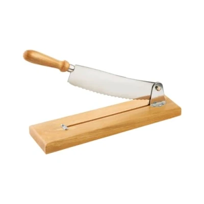 Obrázek Louis Tellier N7013 kráječ na chléb s dřevěnou deskou, čepel: 25 cm, béžová