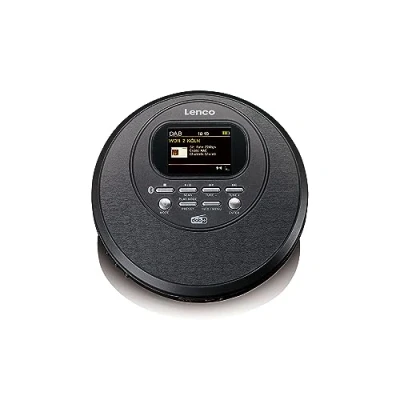 Obrázek Lenco Přenosný CD přehrávač 500 Diskman Bluetooth Walkman DAB+ Radio Anti shock funkce audioknihy integrovaná baterie černá