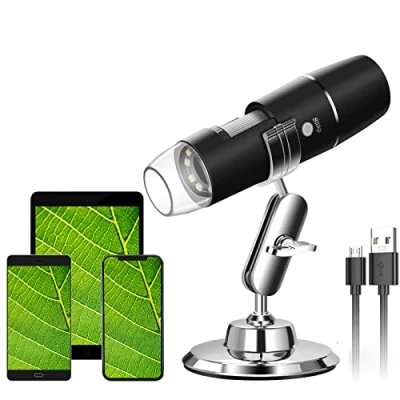 Obrázek WADEO digitální USB mikroskop 50X 1000X zvětšení, přenosný WiFi s funkcí fotografie a videa, endoskopem 8 LED, pro Android, iOS Windows
