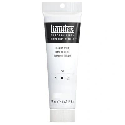 Obrázek Liquitex 1047432 Professional Heavy Body Akrylová barva v umělecké kvalitě s vynikající stálostí na světle konzistenci, tuba 138 ml titanová bílá