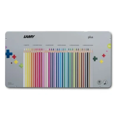 Obrázek LAMY 1226065 plus barevné tužky 530 36dílná sada: Kovový box s 36 barevnými tužkami z kvalitního cedrového dřeva ergonomickým trojúhelníkovým tvarem a vysokou zářivostí barev silná tuha Ø 4 mm