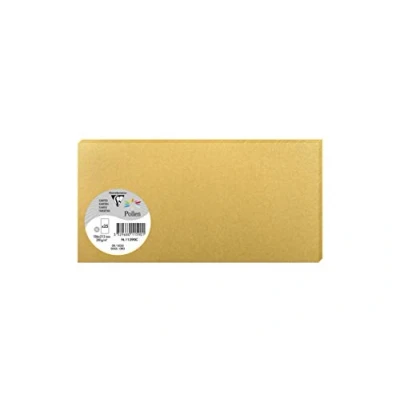 Obrázek Clairefontaine Balení 11590C s 25 kartami ve formátu DL, 210 g 106 x 213 mm, zlato