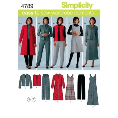 Obrázek Simplicity Simplcity 4789 dámské &amp; nadměrná velikost Smart a oblečení pro volný čas, papír, bílý, BB (20W 28W)