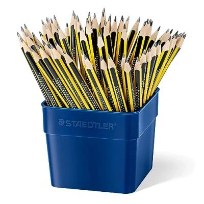 Obrázek STAEDTLER Bleistift Noris, Hohe Bruchfestigkeit, ergonomische Dreikantform, Rutschfeste Soft Oberfläche, Wopex Material, Härtegrad HB, Köcherpackung mit 72 Bleistiften, 183 T72